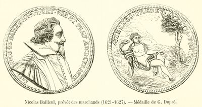 Nicolas Bailleul, Prévôt des Marchands, 1621-1627, Medaille von G. Dupre von French School